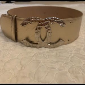 Chanel wide gold belt